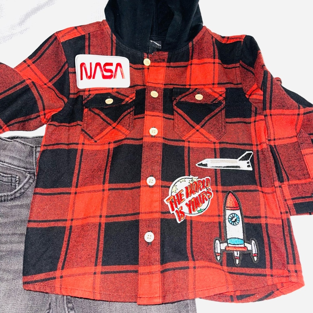 Plaid Hoodie with Jeans